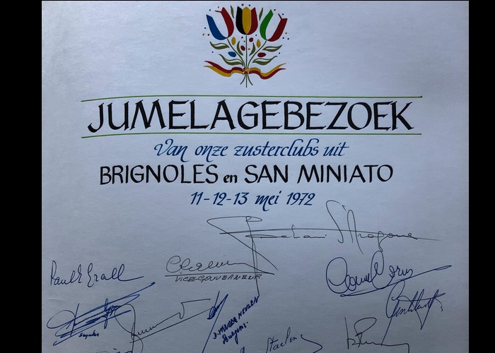 Jumelage bezoek Brignioles en San Miniato 1972